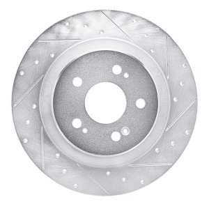 Acura MDX Brake Rotor (1) - Rear Right - R1 Concepts - Drilled & Slotted - Silver - `22-`26 Acura MDX Brake Rotor (1) - Rear Right - R1 Concepts - Drilled & Slotted - Silver - `22-`26